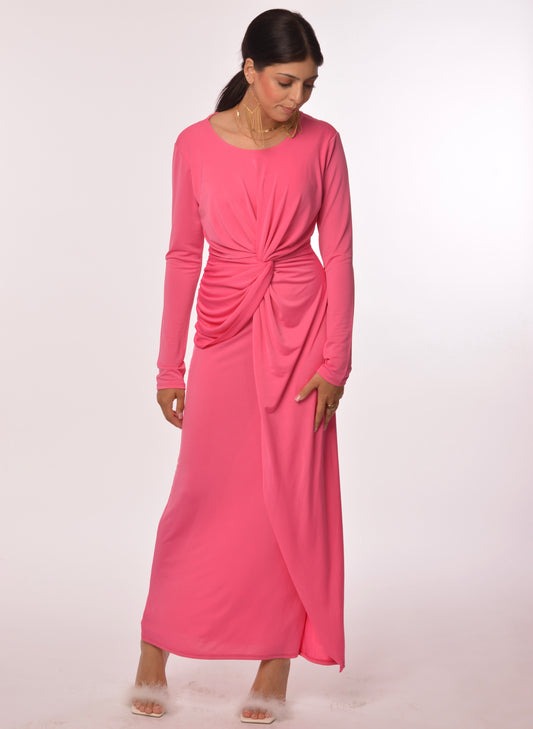LONG SLEEVED KNOTTED DRESS